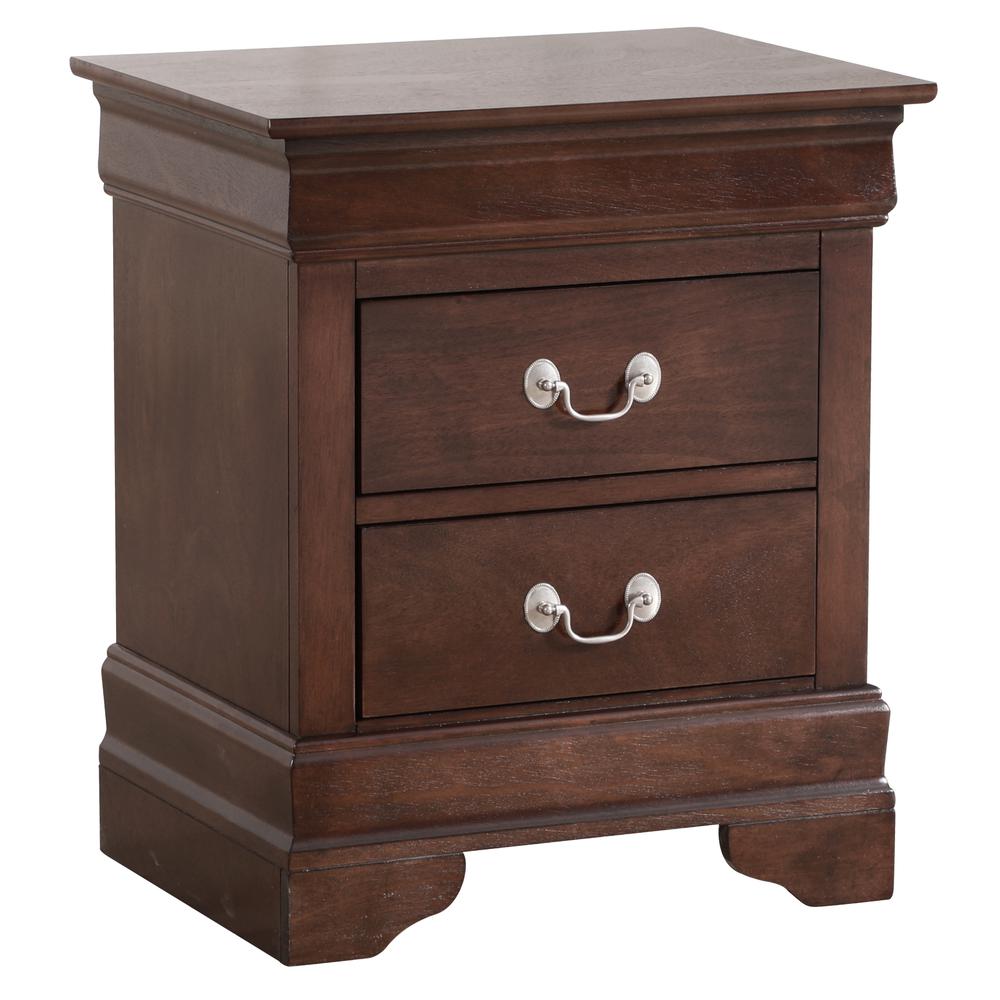 Louis Philippe 2-Drawer Cappuccino Nightstand (24 in. H X 21 in. W X 16 in. D). Picture 2