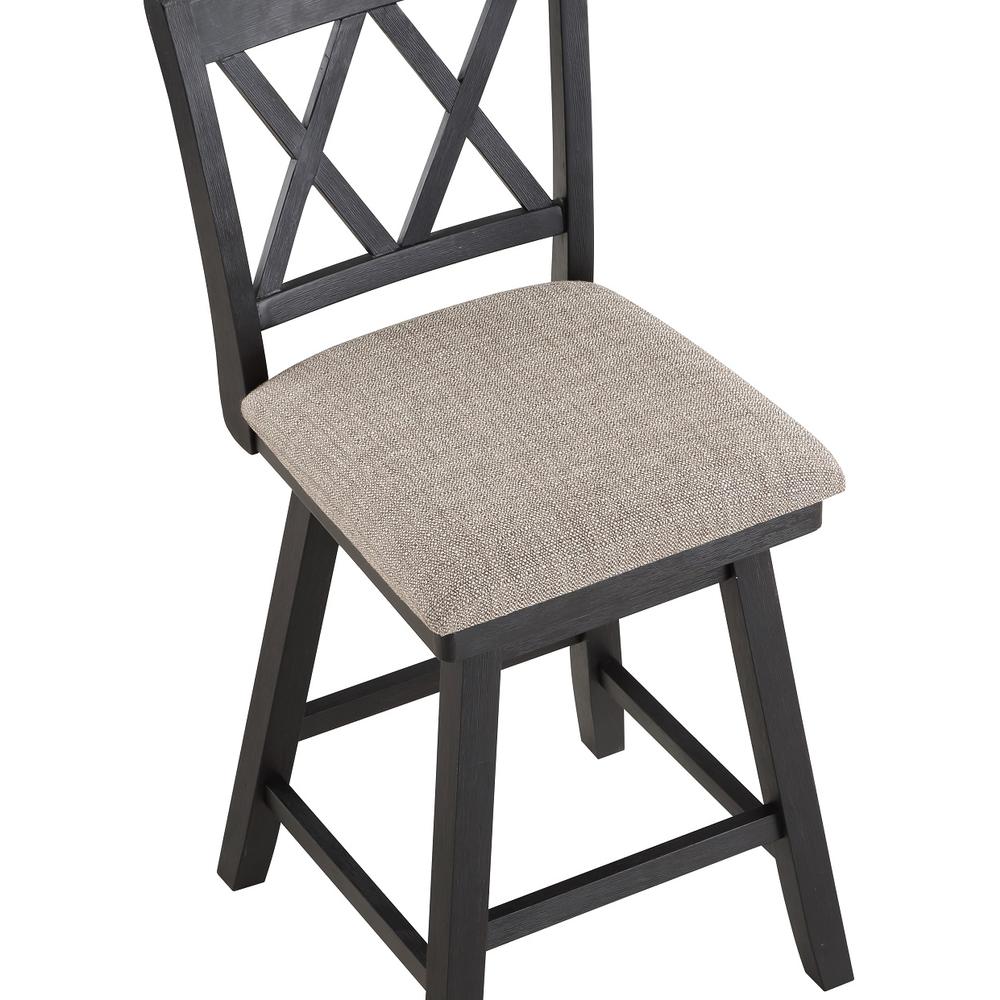 SH XX 37.5 in. Black High Back Wood 24 in. Bar Stool. Picture 5