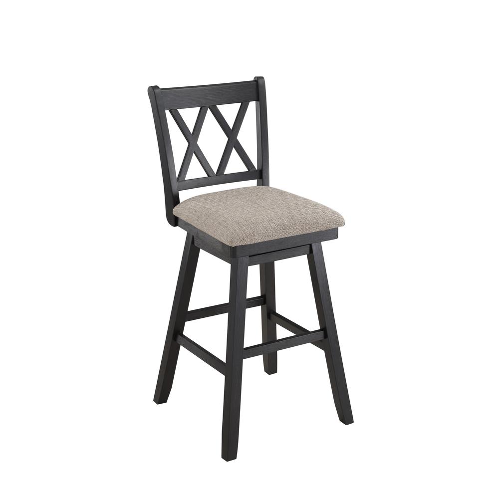 SH XX 42.5 in. Black High Back Wood 29 in. Bar Stool. Picture 2