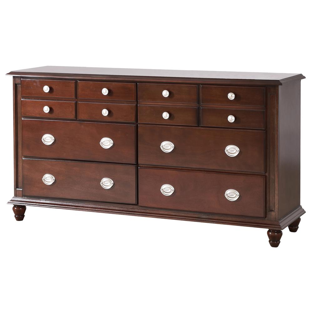 Summit 12-Drawer Cappuccino Dresser (35 in. X 65 in. X 18 in.). Picture 1