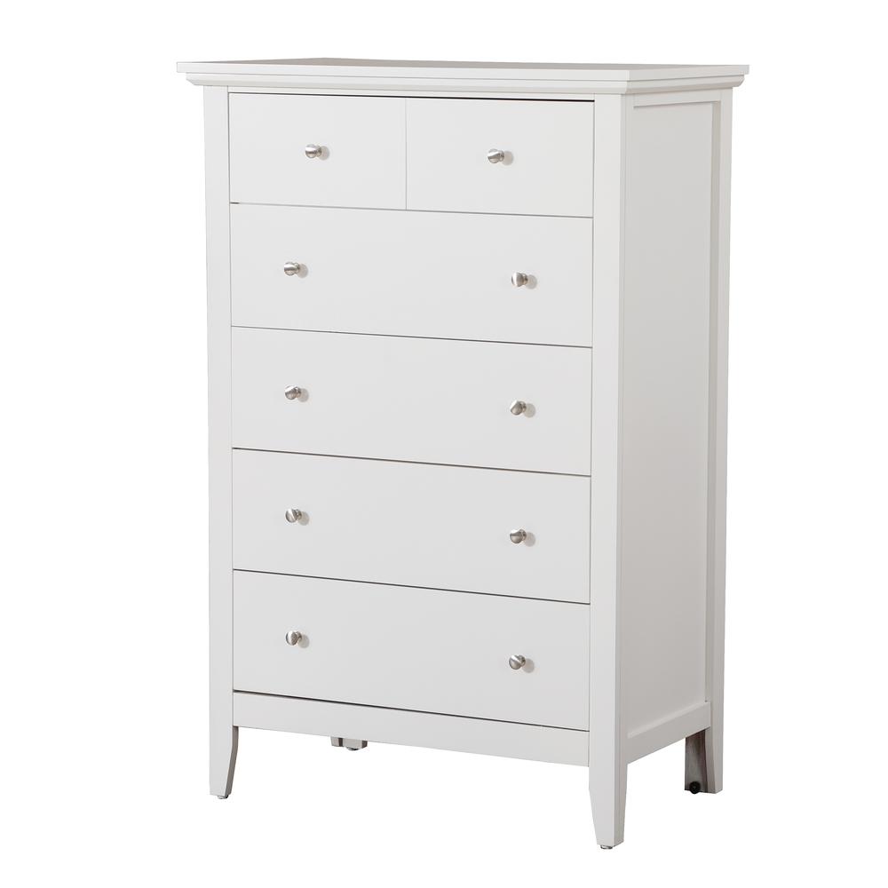 Hammond White 5 Drawer Chest of Drawers (32 in L. X 18 in W. X 48 in H.). Picture 1