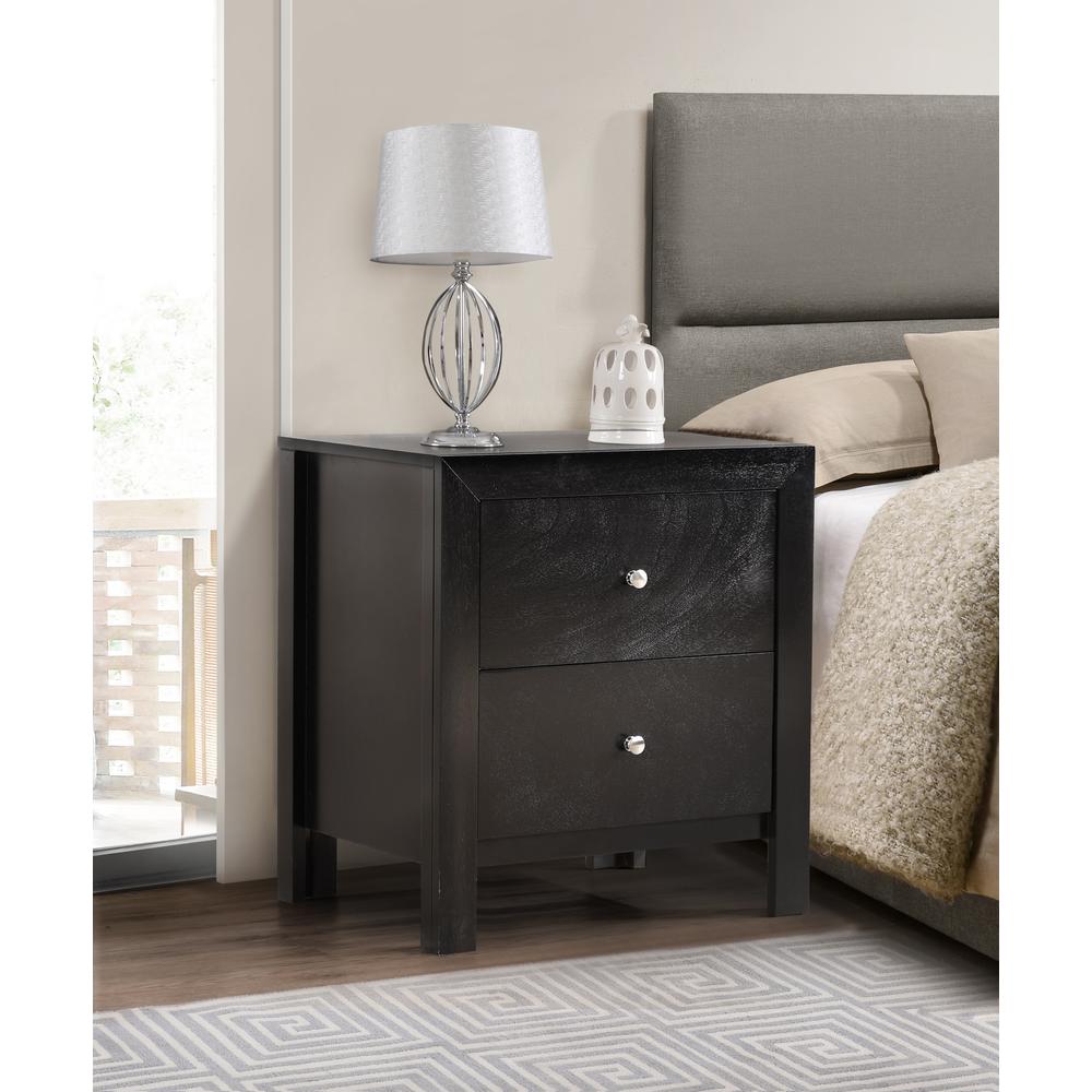 Burlington 2-Drawer Black Nightstand (25 in. H x 17 in. W x 22 in. D). Picture 6