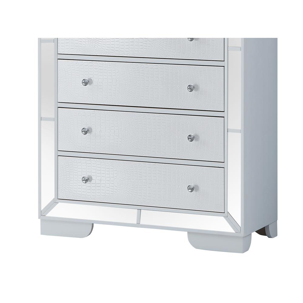 Hollywood Hills White 5 Drawer Chest of Drawers (58 in. H X 21 in. W X 32 in. L). Picture 5