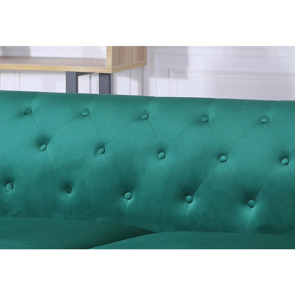 Pompano Green Tufted Velvet Accent Chair. Picture 6