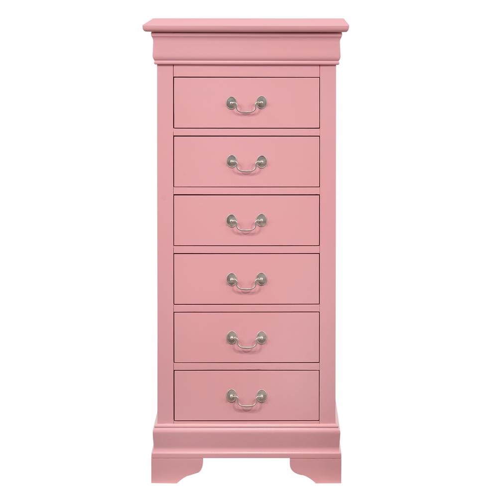 Louis Phillipe Pink 7 Drawer Chest of Drawers (22 in L. X 16 in W. X 51 in H.). Picture 2