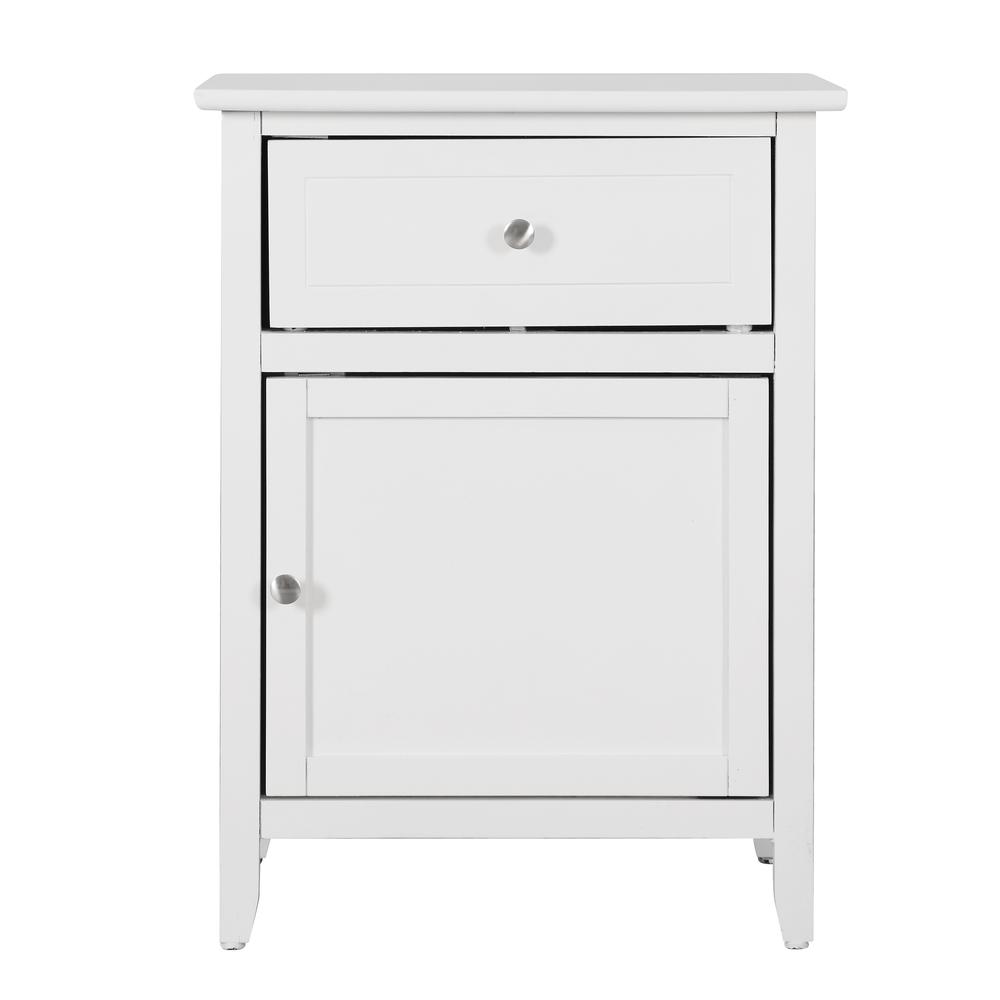 Lzzy 1-Drawer White Nightstand (25 in. H x 15 in. W x 19 in. D). Picture 1
