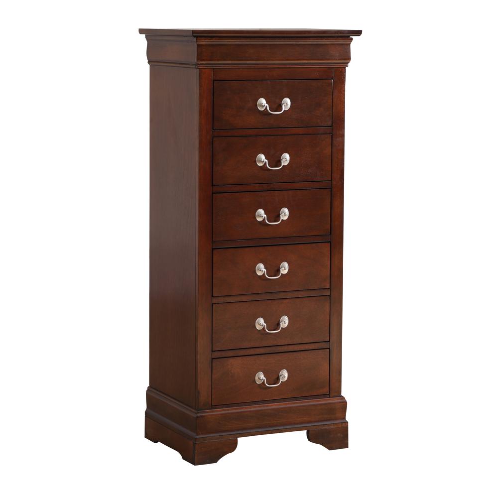 Louis Phillipe Cappuccino 7 Drawer Chest of Drawers (22 in L. X 16 in W. X 51 in H.). Picture 1