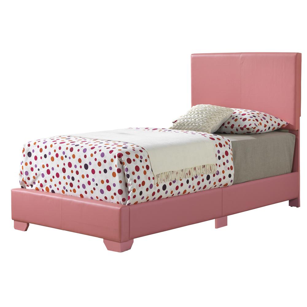 Aaron Pink Upholstered Twin Panel Bed. Picture 2