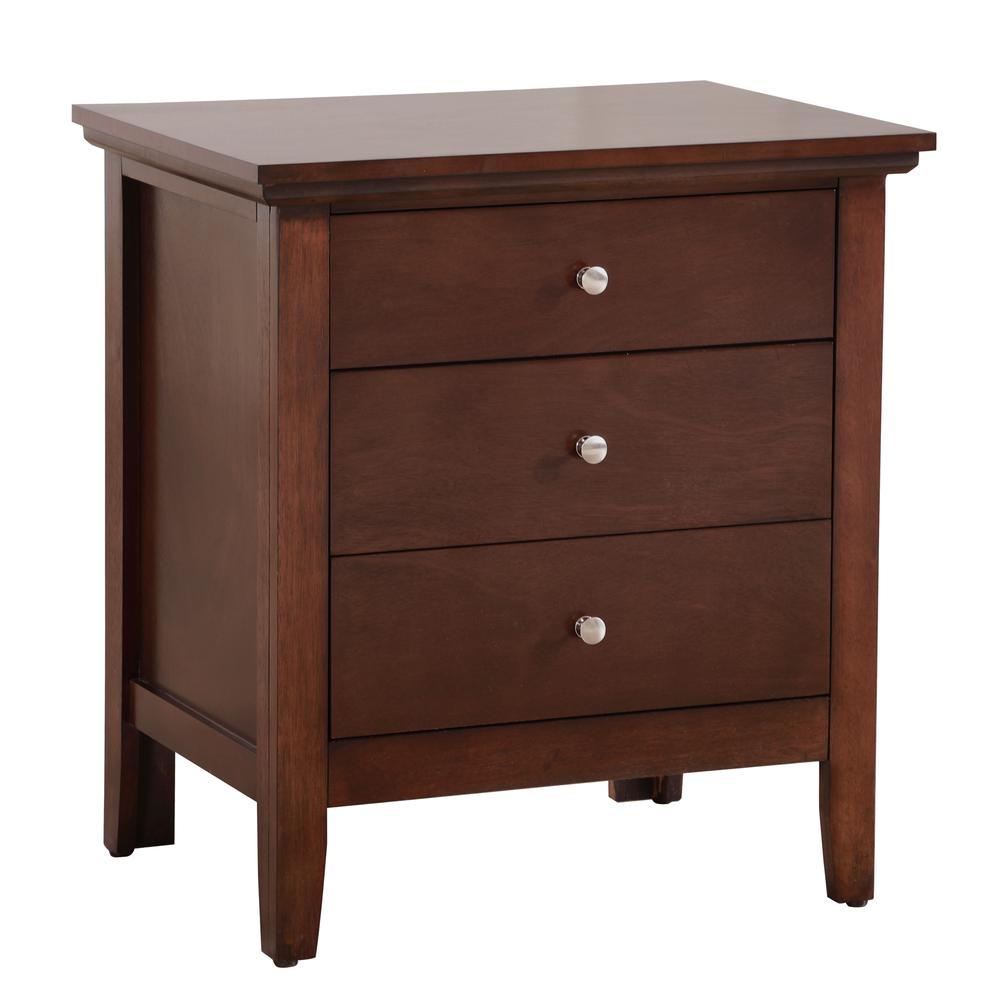 Hammond 3-Drawer Cappuccino Nightstand (26 in. H x 18 in. W x 24 in. D). Picture 2