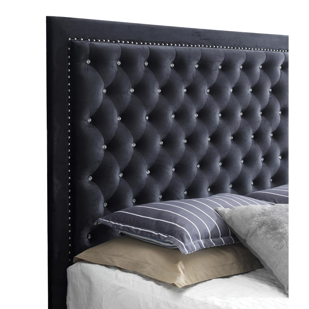 Alba Black Queen Panel Bed. Picture 4