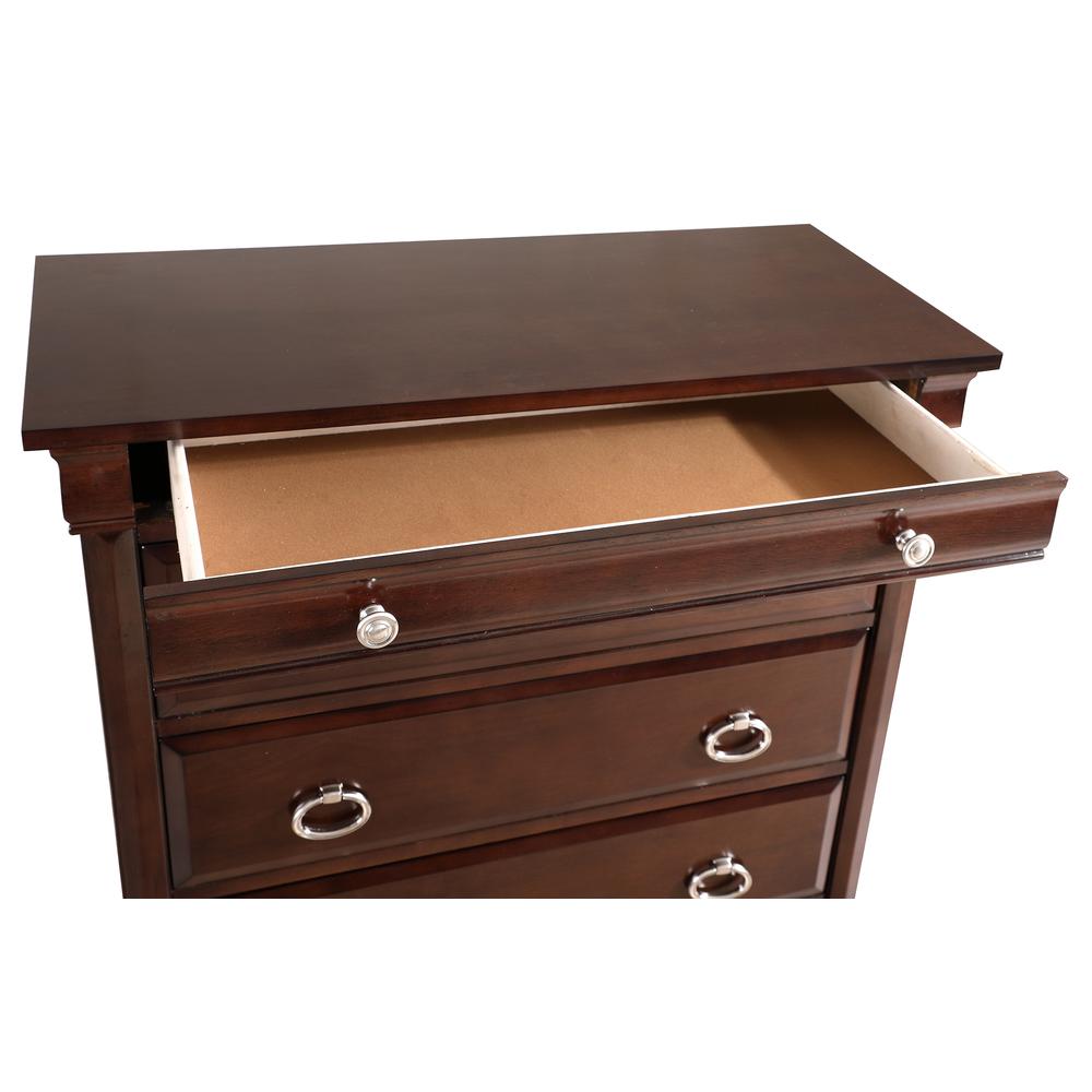 Triton Cappuccino 6-Drawer Chest of Drawers (36 in. L X 17 in. W X 53 in. H). Picture 3