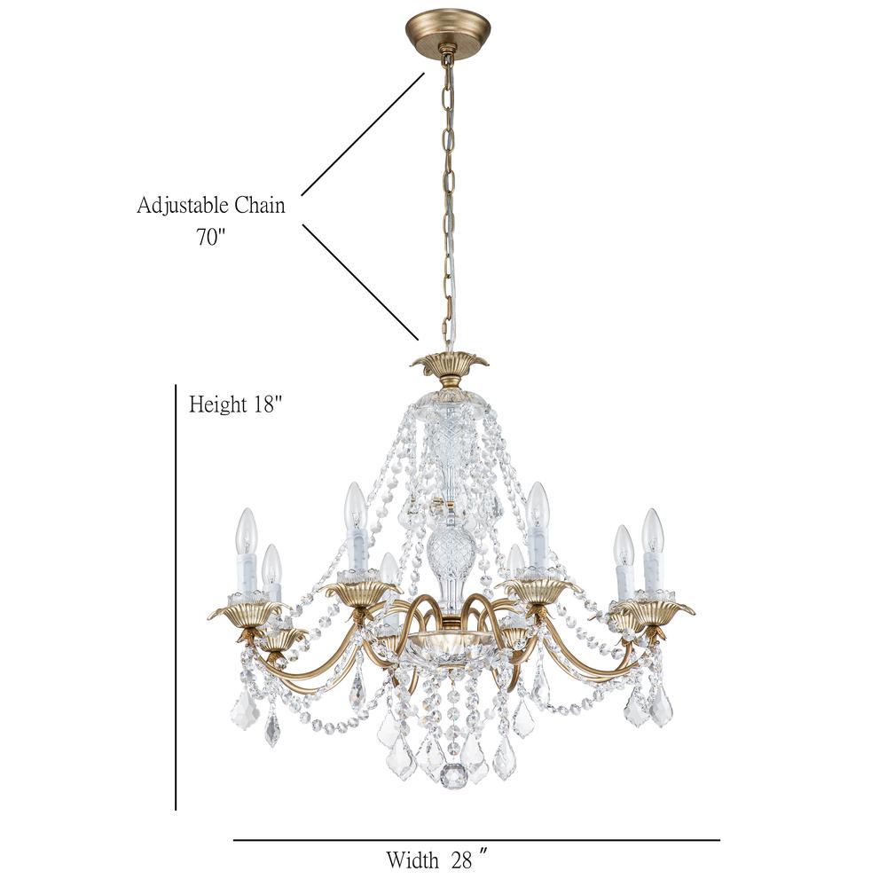 Eudora 8-Light Country/Cottage Crystal Chandelier Brushed Silver Champagne. Picture 8