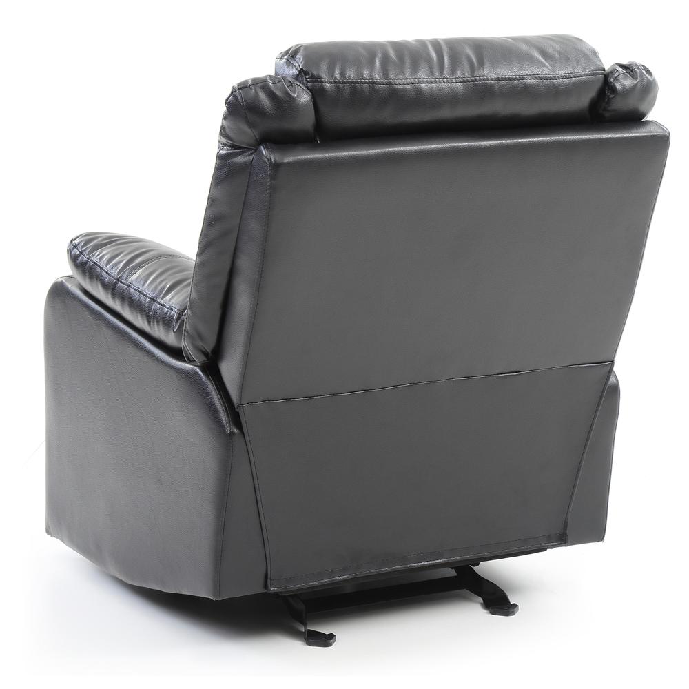 Ward Black Reclining Accent Chair with Pillow Top Arm. Picture 5