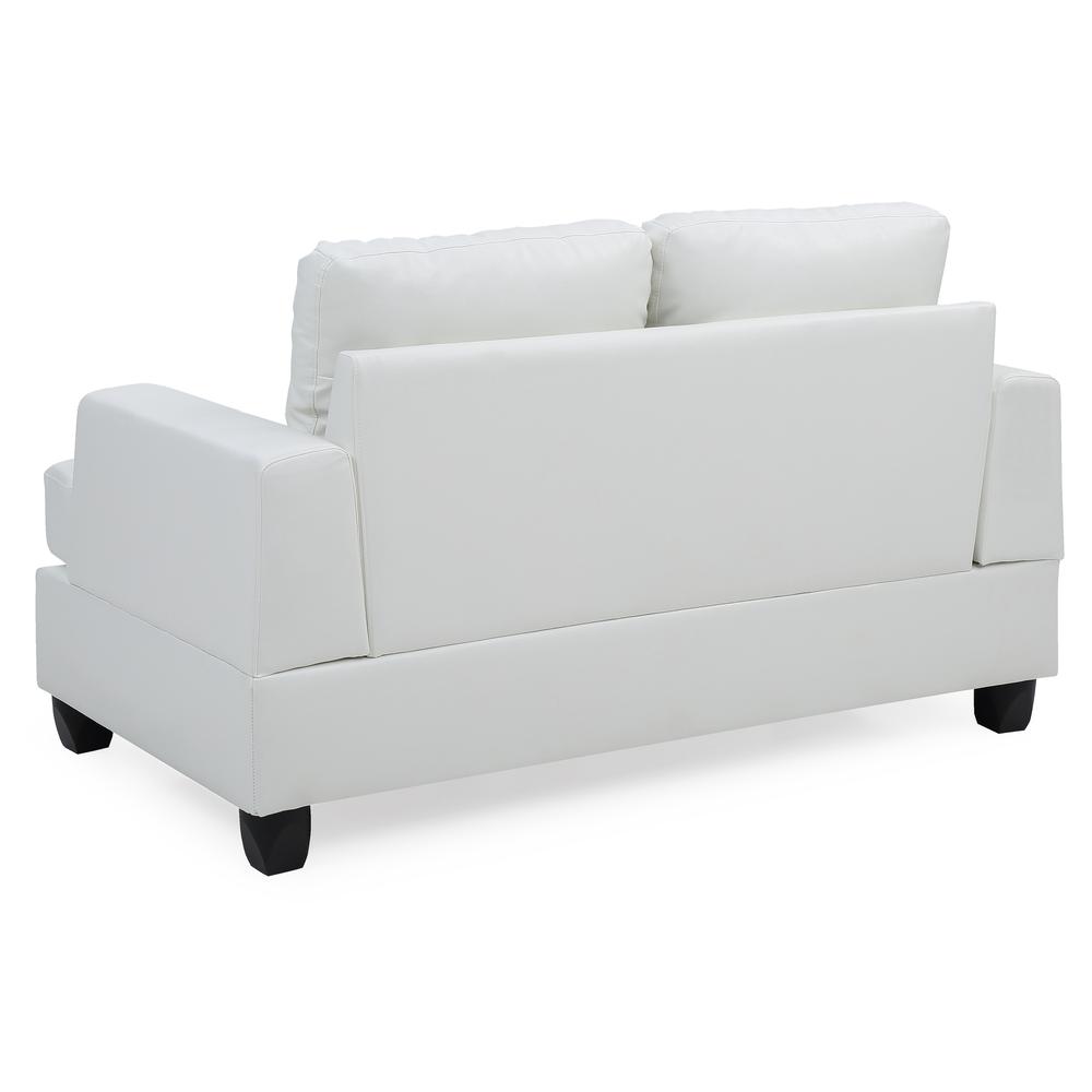 Sandridge 58 in. W Flared Arm Faux Leather Straight Sofa in White. Picture 4