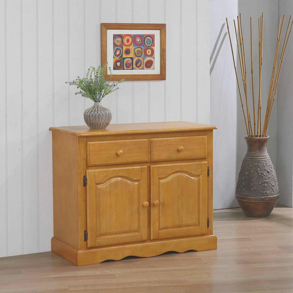 Oak Selections Light Oak Buffet with Solid Wood and Drawer. Picture 6