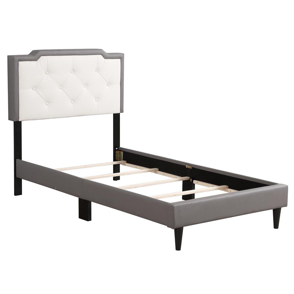Deb Jewel Light Grey Tufted Twin Panel Bed. Picture 3