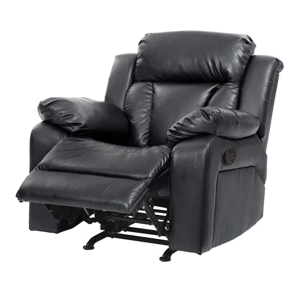 Daria Black Faux Leather Upholstery Reclining Chair. Picture 1