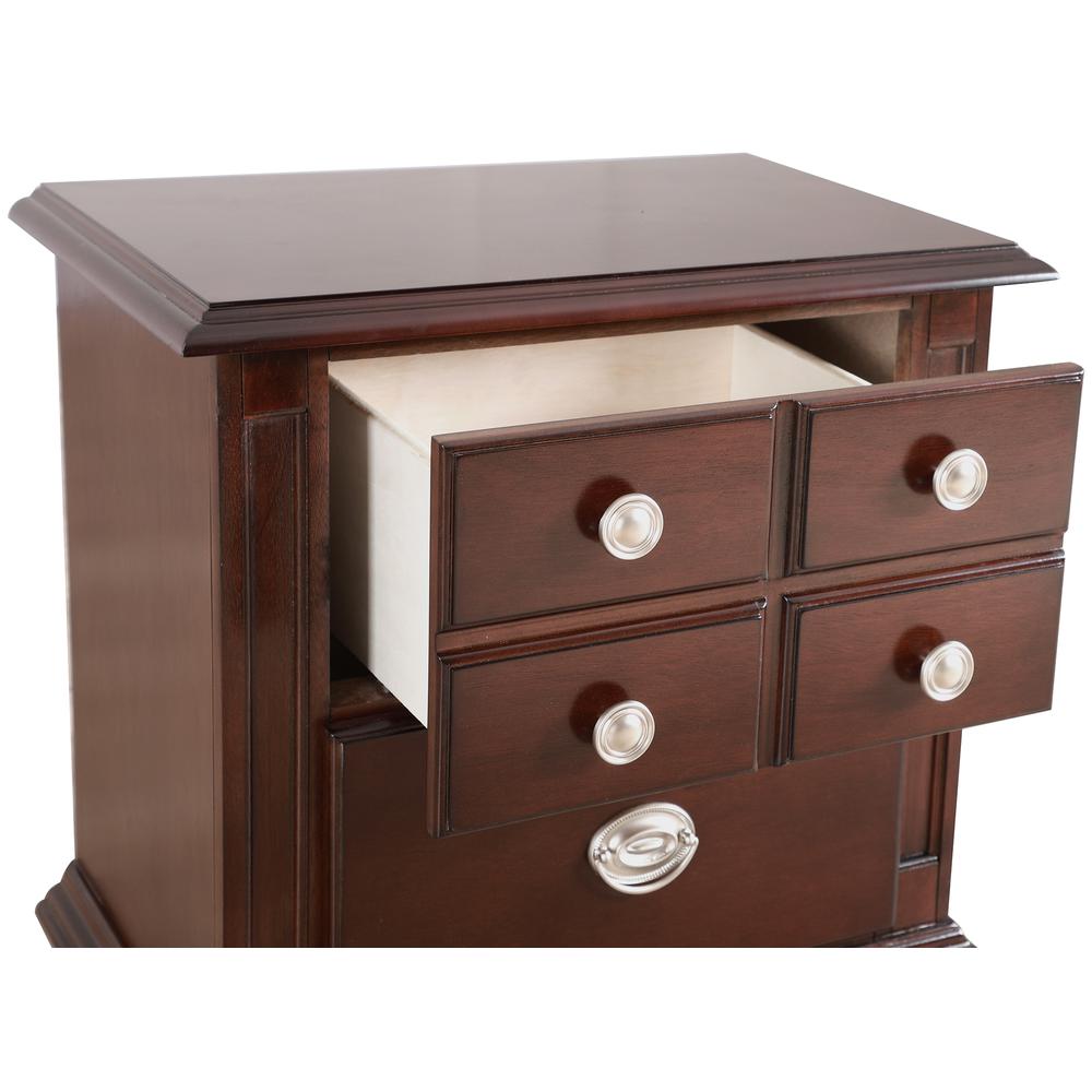 Summit 5-Drawer Cappuccino Nightstand (27 in. H x 16 in. W x 24 in. D). Picture 4