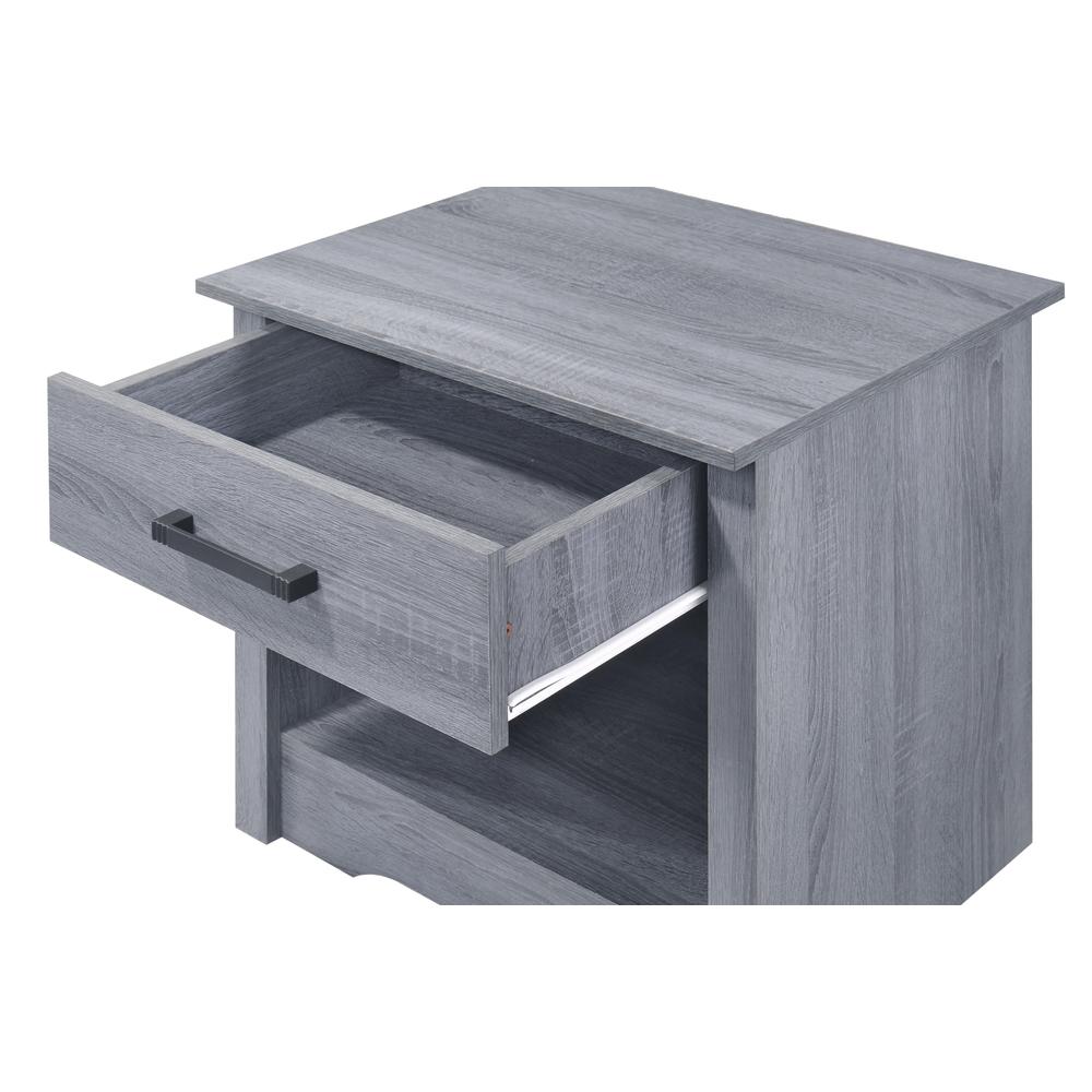 Hudson 1-Drawer Gray Nightstand (23 in. H x 18 in. W x 22 in. L). Picture 3
