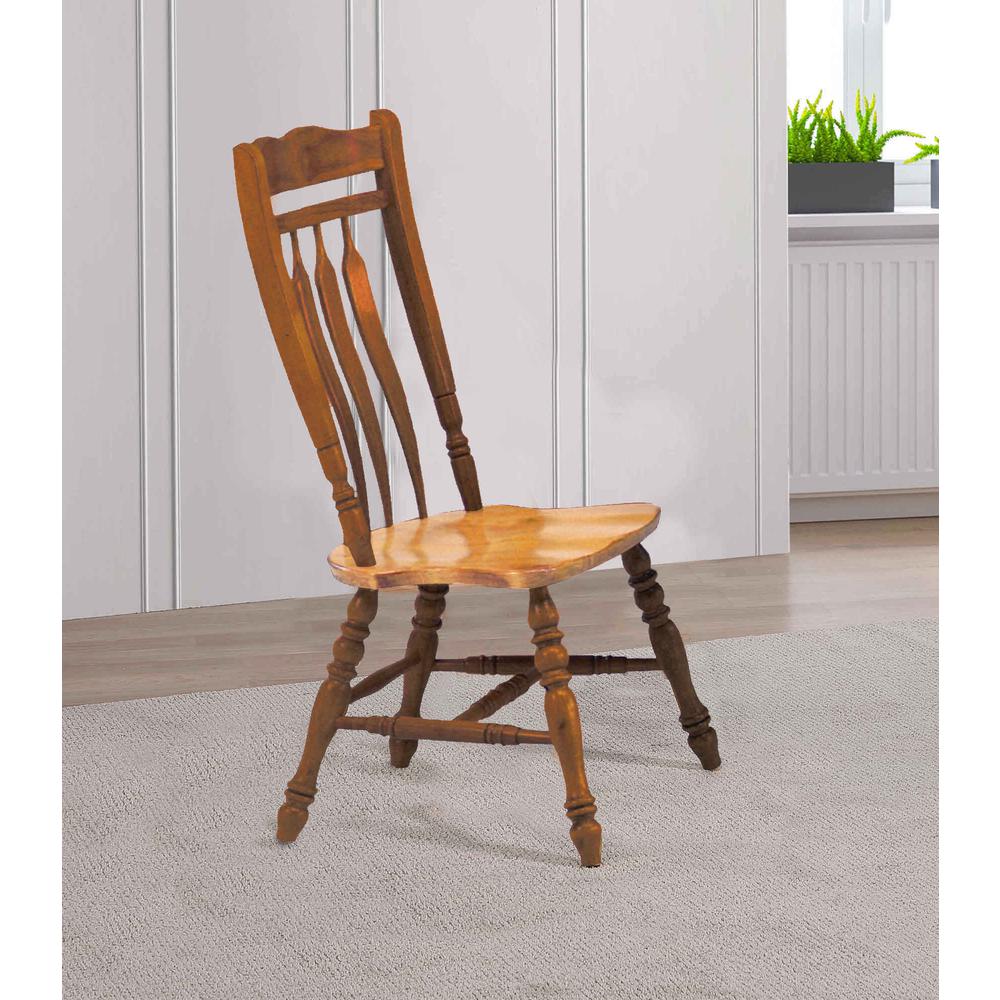 Oak Selections Nutmeg Brown with Light Oak Side Chair (Set of 2), BH-C10-NLO-2. Picture 5