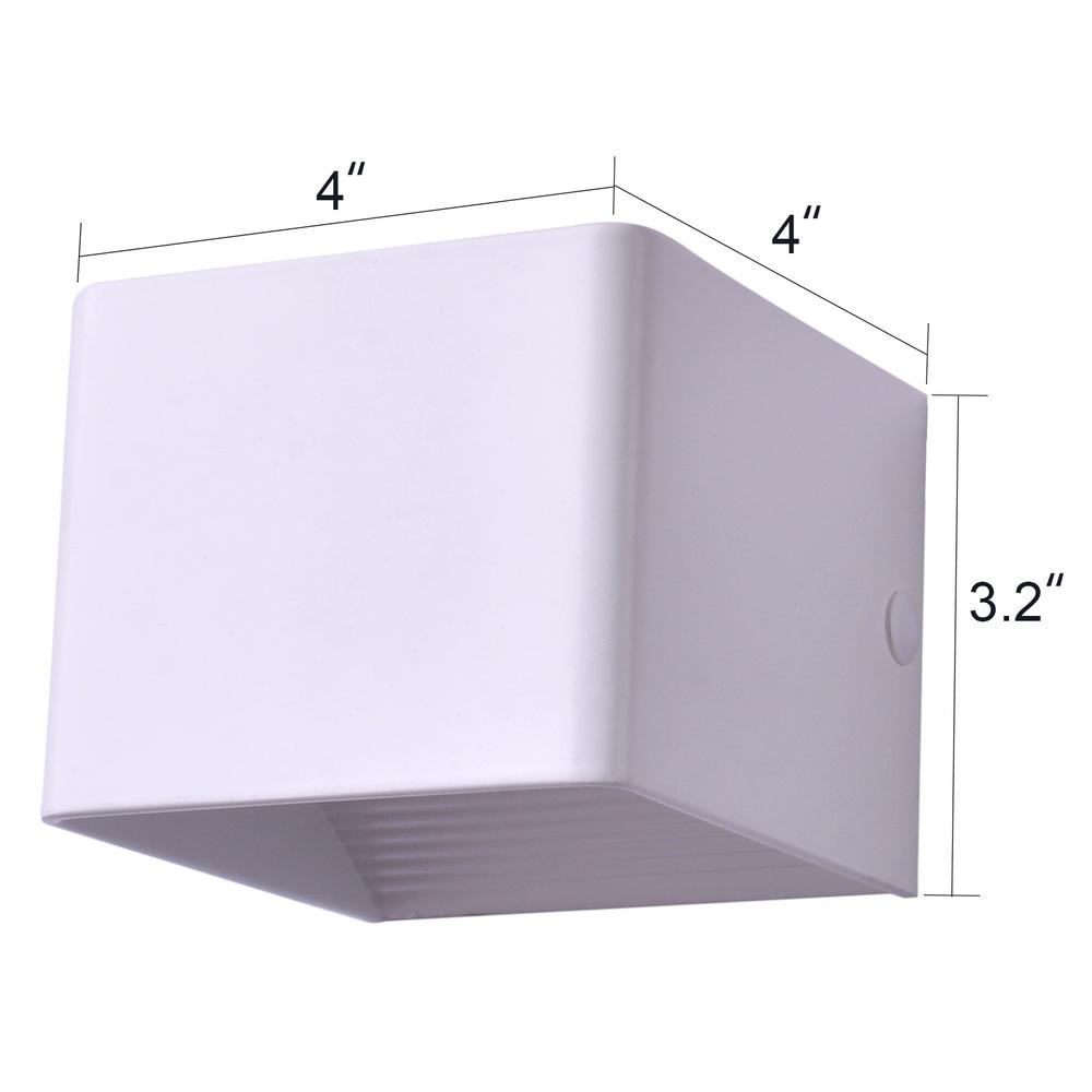 4" LED Square White Wall Sconce Lamp 2pcs Pack. Picture 5