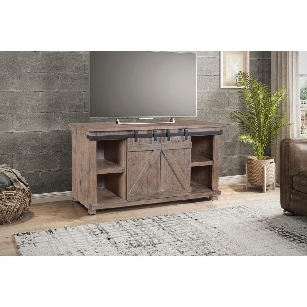 Stowe 60 in. Rustic Gray TV Stand Fits TV's up to 70 in. with Cable Management. Picture 8
