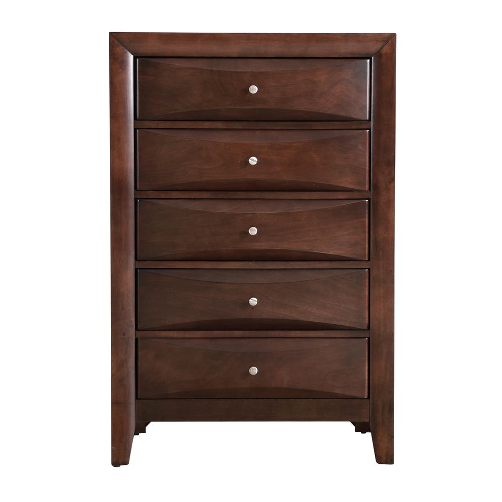 Marilla Cappuccino 5-Drawer Chest of Drawers (32 in. L X 17 in. W X 48 in. H). Picture 1