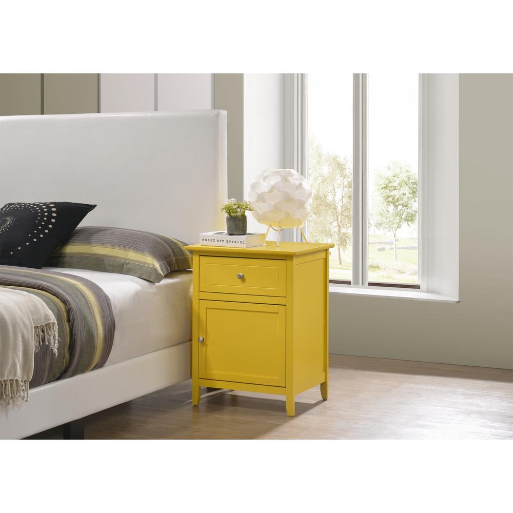Lzzy 1-Drawer Yellow Nightstand (25 in. H x 15 in. W x 19 in. D). Picture 5