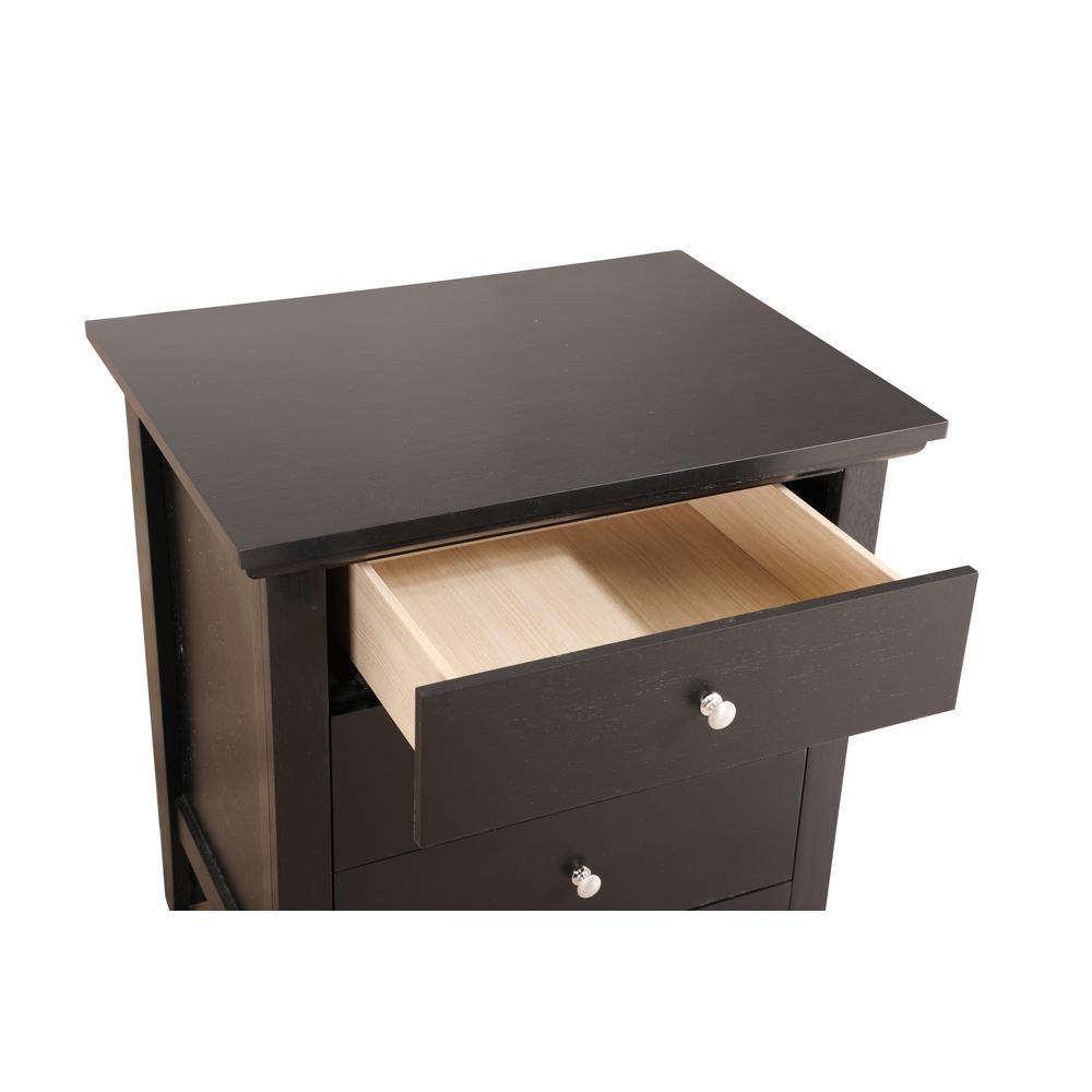 Hammond 3-Drawer Black Nightstand (26 in. H x 18 in. W x 24 in. D). Picture 4