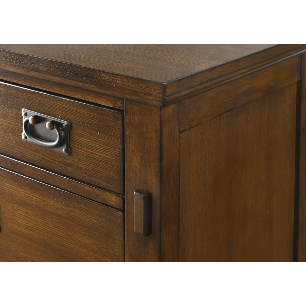 4-Drawer Distressed Warm Chestnut with Satin Gloss Nightstand 30 in. H x 30 in. W x 17 in. D. Picture 3