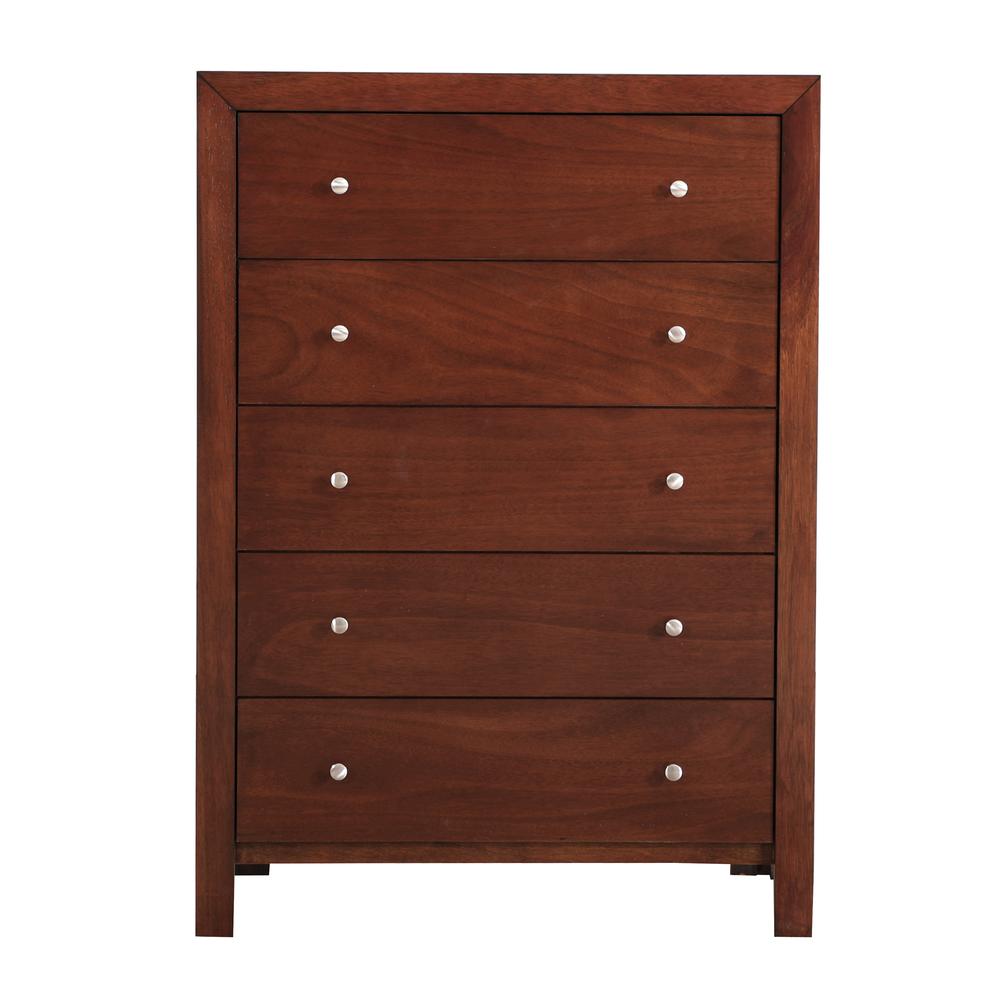 Burlington Cherry 5 Drawer Chest of Drawers (34 in L. X 17 in W. X 48 in H.). Picture 2
