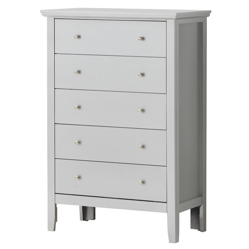 Primo Silver Champagne 5 Drawer Chest of Drawers (32 in L. X 16 in W. X 48 in H.). Picture 1