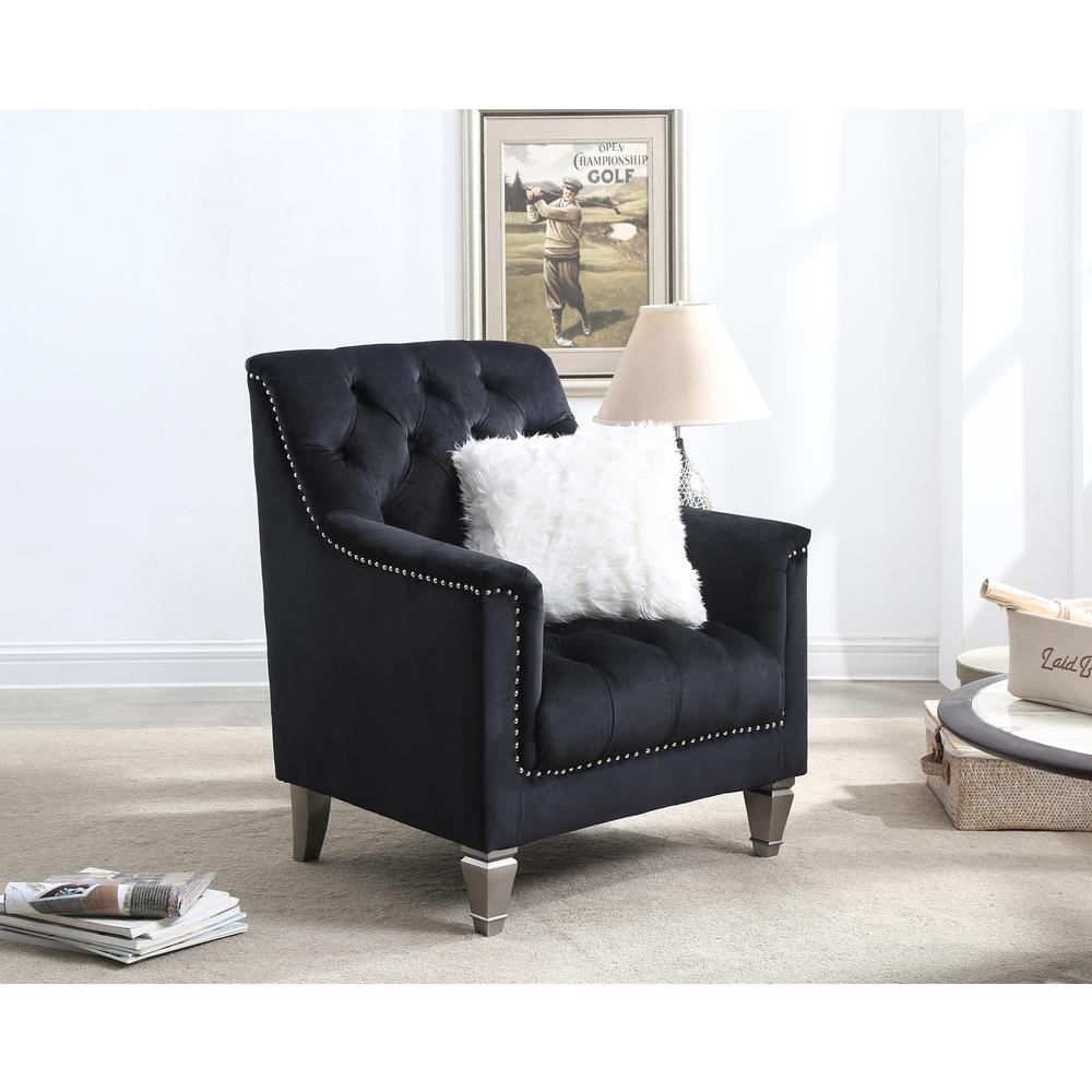 Dania Black Upholstered Accent Chair. Picture 9