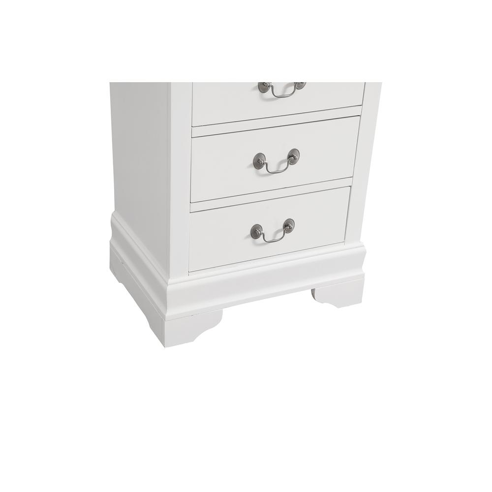 Louis Phillipe White 7 Drawer Chest of Drawers (22 in L. X 16 in W. X 51 in H.). Picture 6
