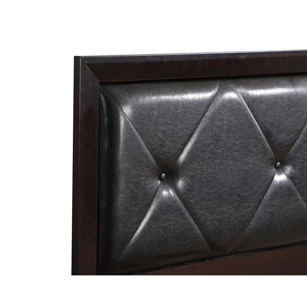 Primo Espresso Tufted Faux Leather Upholstered Twin Panel Bed. Picture 4