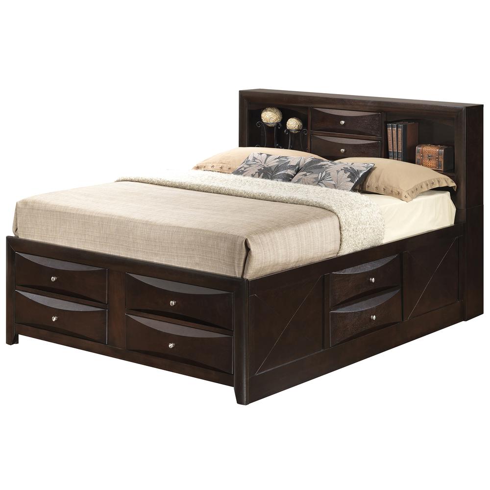 Marilla Cappuccino Queen Panel Beds, PF-G1525G-QSB3. Picture 1