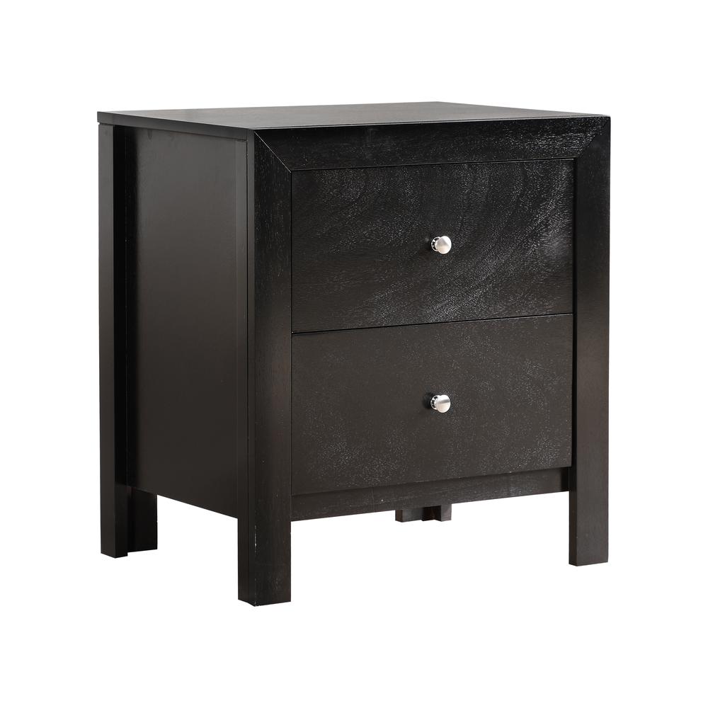 Burlington 2-Drawer Black Nightstand (25 in. H x 17 in. W x 22 in. D). Picture 2