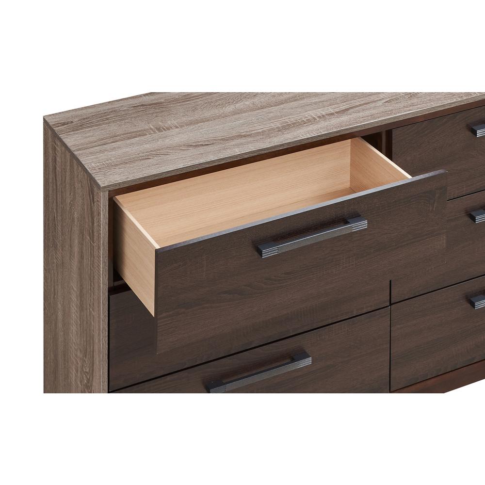 Magnolia 6-Drawer Brown Dresser (35.5 in. X 15.5 in. X 59 in.). Picture 6