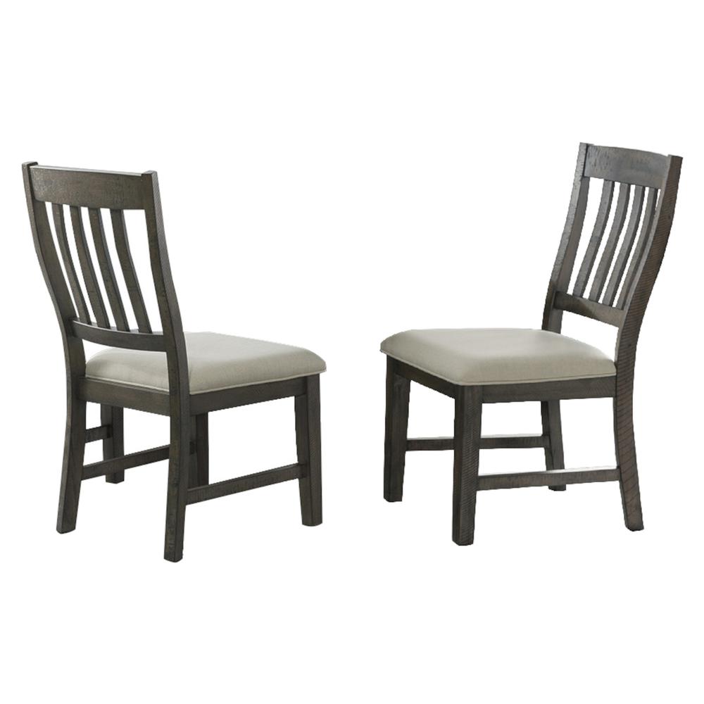 Trestle Danish Gray Upholstered Side Chair (Set of 2). Picture 2