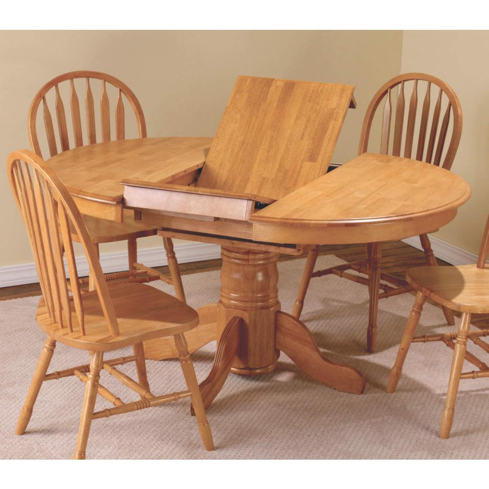Black Cherry Selections 54 in. Oval Light Oak Wood Dining Table (Seats 8). Picture 4