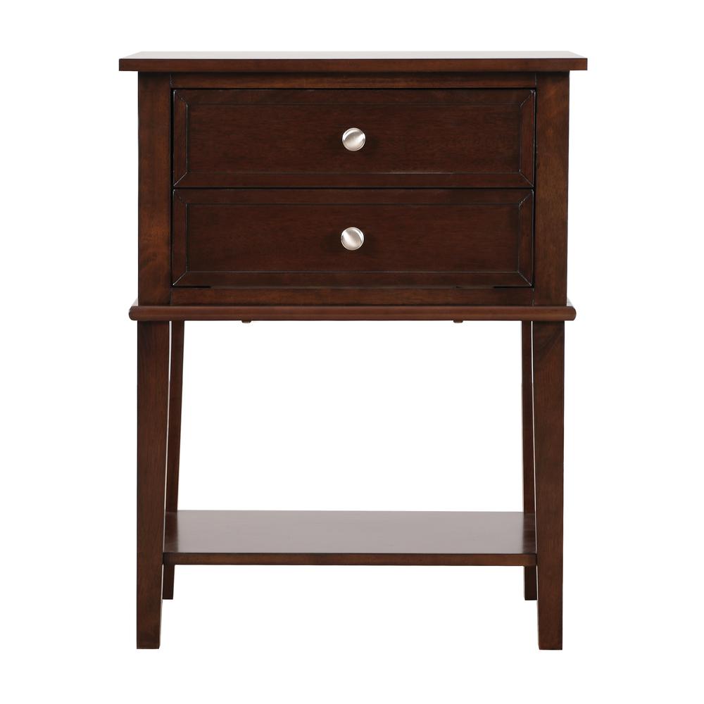 Newton 2-Drawer Cappuccino Nightstand (28 in. H x 16 in. W x 22 in. D). Picture 1
