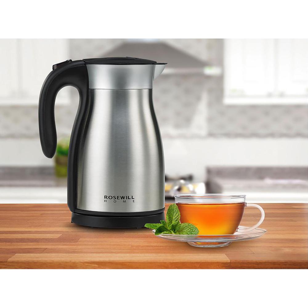 1.7 L Black Stainless Steel Electric Kettle with Double Wall Vacuum Insulated, Keep Cool or Hot Up to 6 Hours. Picture 8