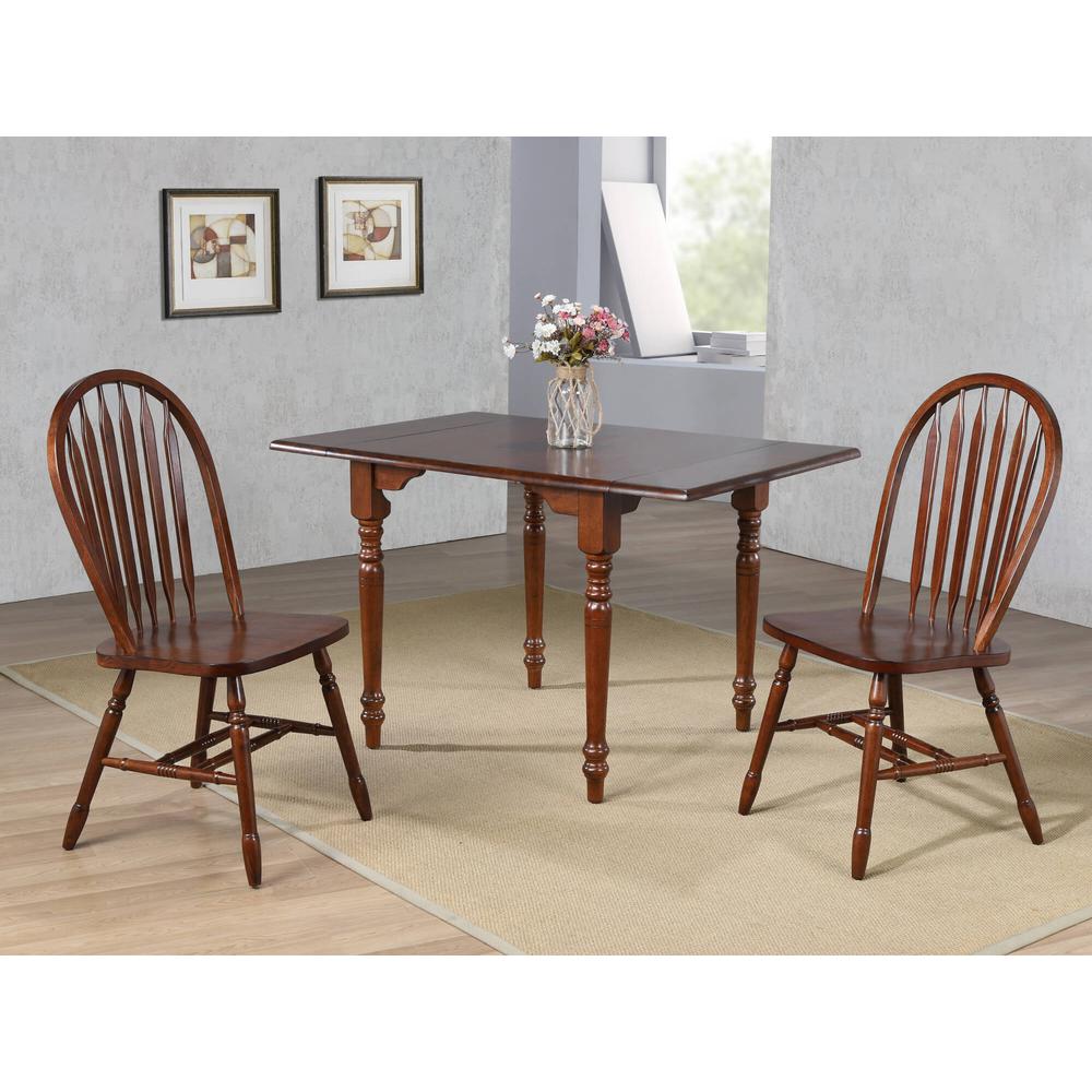 Andrews 32 in. Rectangular Distressed Chestnut Extendable Drop Leaf Dining Table (Seats 4). Picture 6