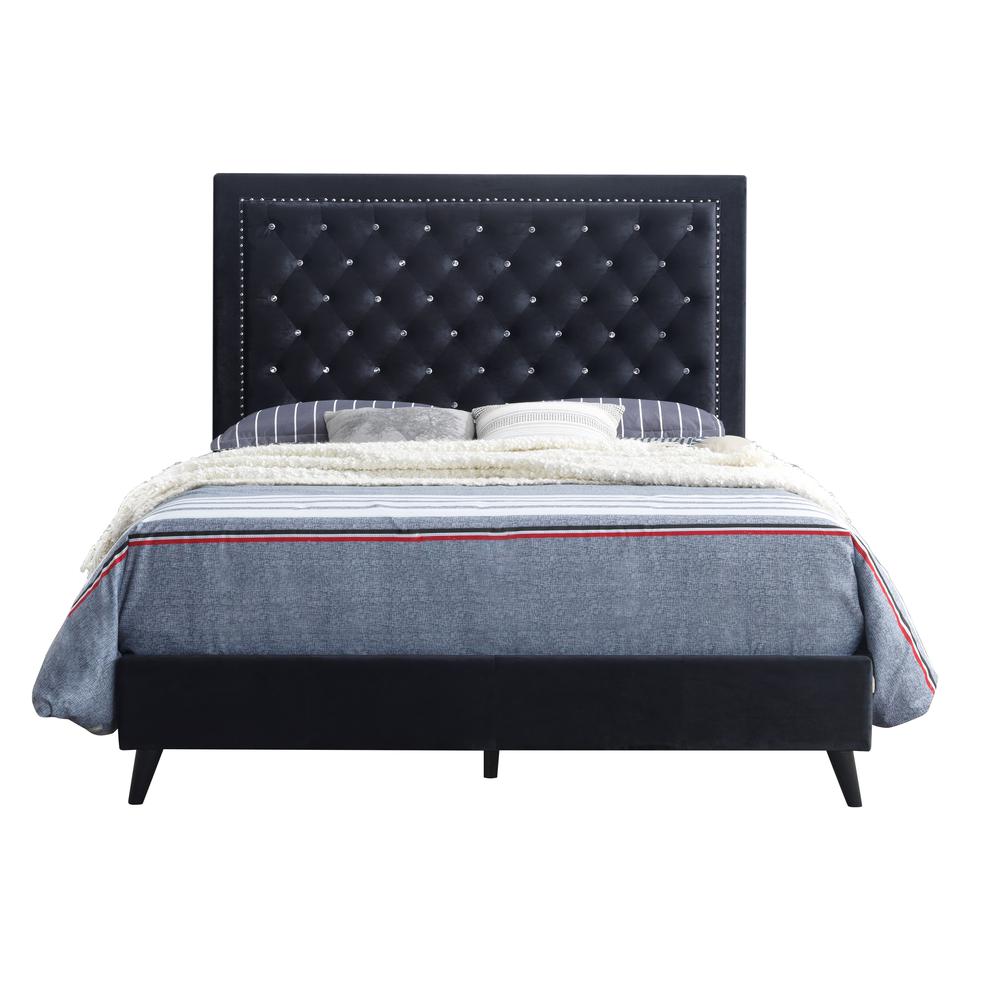 Alba Black Queen Panel Bed. Picture 2