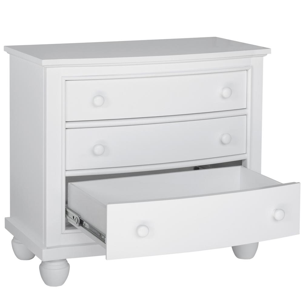 White Shutter Wood 3-Drawer White Nightstand 30 in. H x 33 in. W x 17 in. D. Picture 4