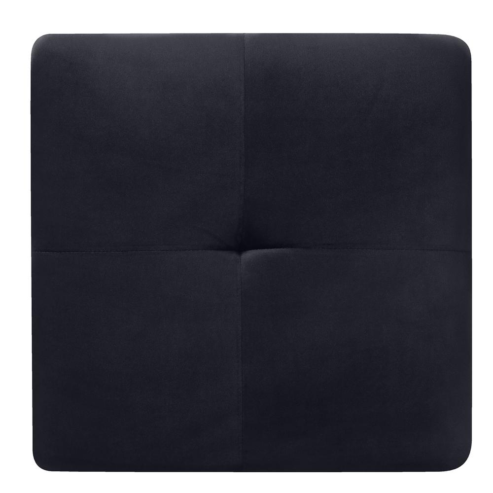 Nailer Black Twill Upholstered Ottoman. Picture 4