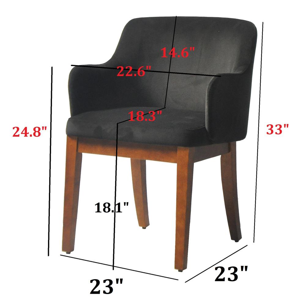 Nuts Harmony Black Upholstery Dining Chair with Conic Legs (Set of 2). Picture 8