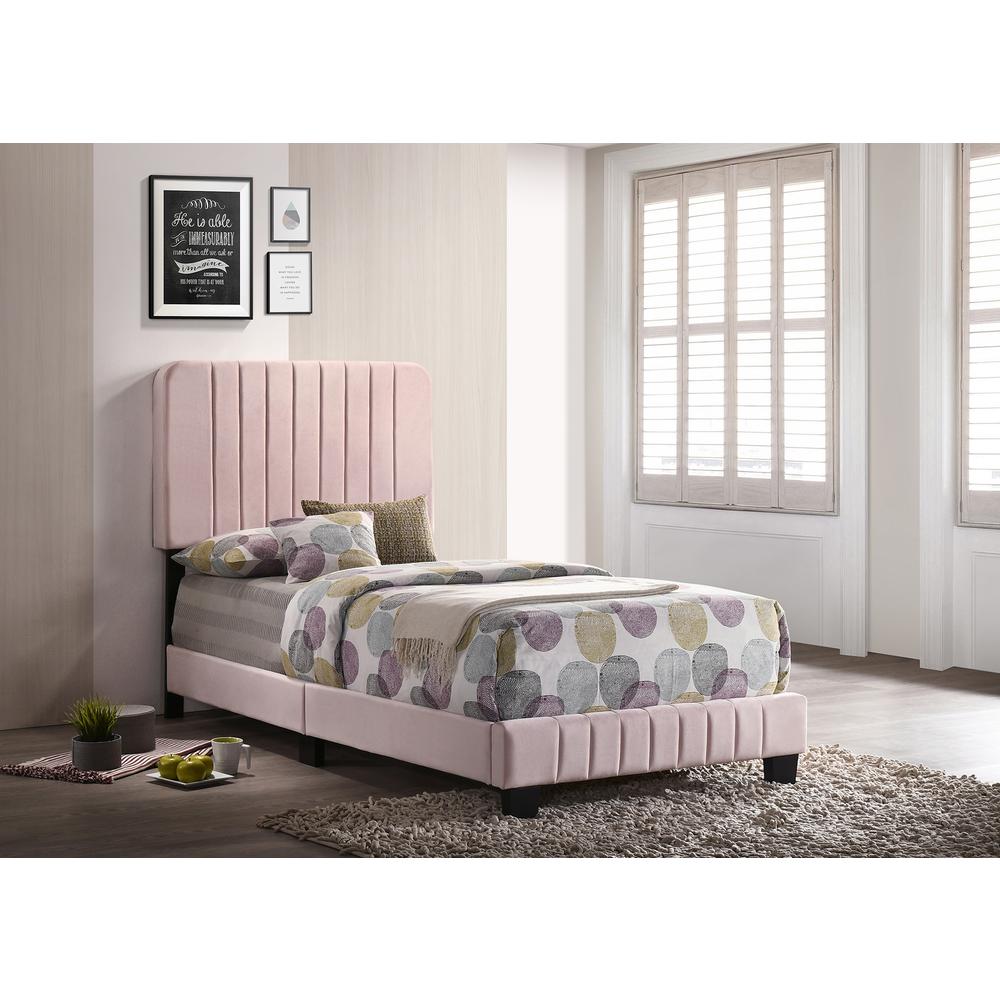 Lodi Pink Tufted Twin Panel Bed. Picture 5