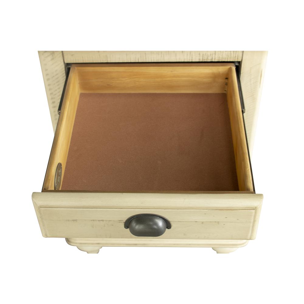 Shades of Sand 1-Drawer Cream Puff and Walnut Brown Nightstand 29.75 in. H x 20 in. W x 16.5 in. D. Picture 6