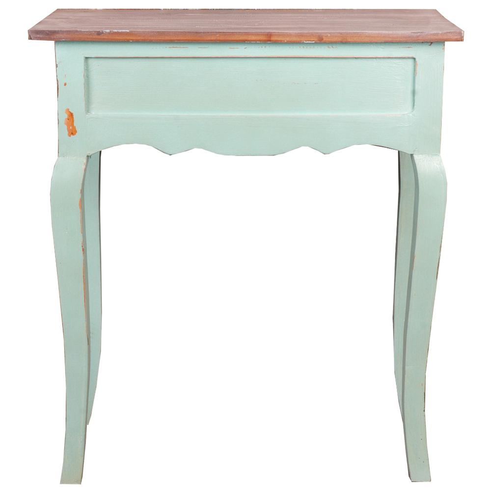 Shabby Chic Cottage 23.8 in. Bahama Rectangular Solid Wood End Table with 1 Drawer. Picture 3